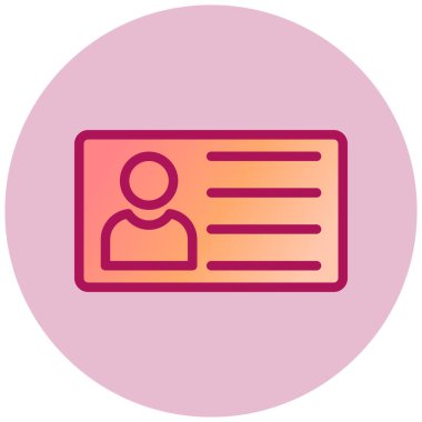 Kimlik kartı web simgesi, vektör illüstrasyonu  