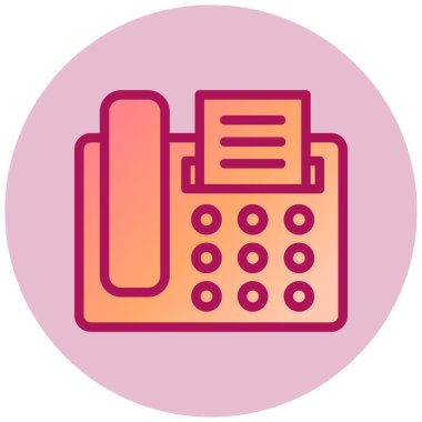 Faks Makinesi web simgesi, vektör illüstrasyonu  