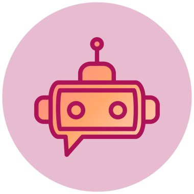 Chatbot Web simgesi, vektör illüstrasyonu  