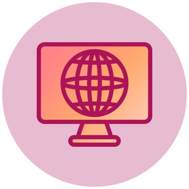 Dünya çapında web simgesi, vektör çizim  