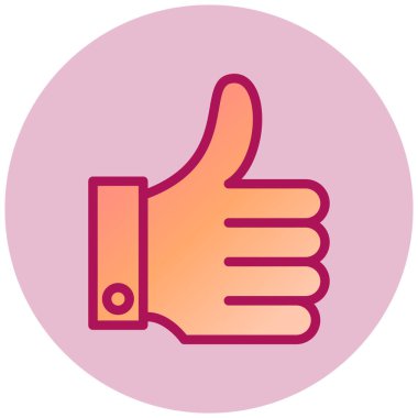 Başparmaklar Yukarı web simgesi, vektör illüstrasyonu  