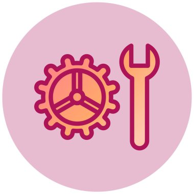 Teknik Destek Web simgesi, vektör illüstrasyonu  