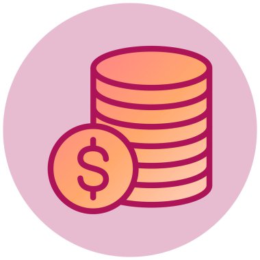 paralar web simgesi, vektör çizim  