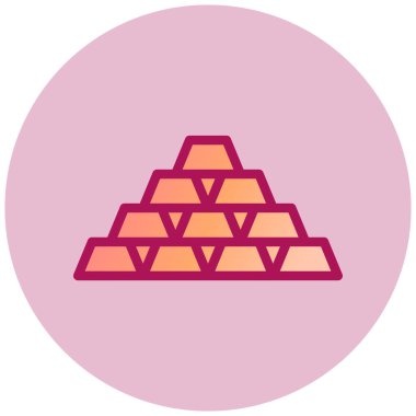 Altın Çubuklar web simgesi, vektör illüstrasyonu  