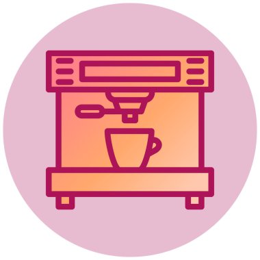 kahve makinesi web simgesi, vektör çizim  