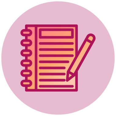 Not defteri web simgesi, vektör çizim  