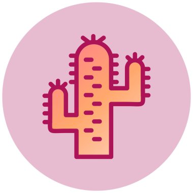 kaktüs web simgesi, vektör çizim  