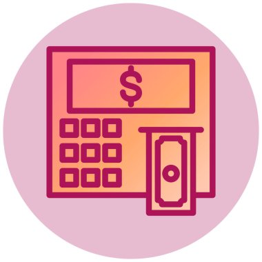 ATM Web simgesi, vektör illüstrasyonu  