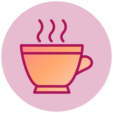 Kahve kupası web simgesi, vektör illüstrasyonu 