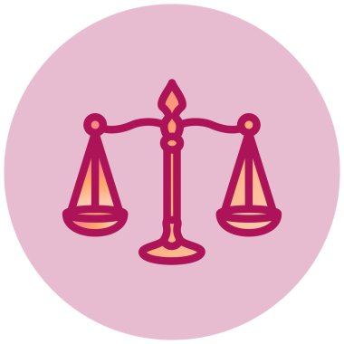 Adalet Ölçekli Web simgesi, vektör illüstrasyonu 