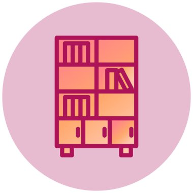  Kitaplık web simgesi, vektör illüstrasyonu 