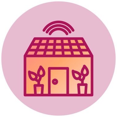  Akıllı Yeşil Ev web simgesi, vektör illüstrasyonu 