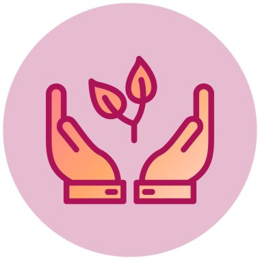 Bitkilerin web simgesini, vektör illüstrasyonunu koru 