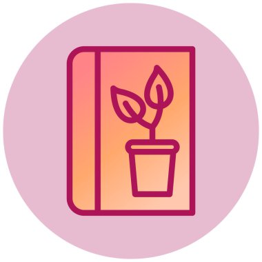 Bitkiler Kitabı web simgesi, vektör illüstrasyonu 