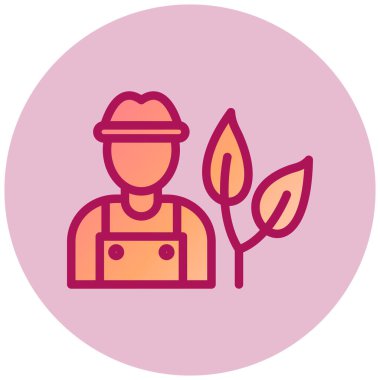 Çiftçi ağ simgesi, vektör illüstrasyonu 