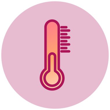 Temparatur web simgesi, vektör illüstrasyonu 