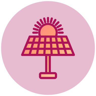 Soalr Panel web simgesi, vektör illüstrasyonu 