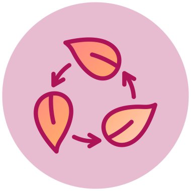 Yaprak Geri Dönüşüm Ağı simgesi, vektör illüstrasyonu 