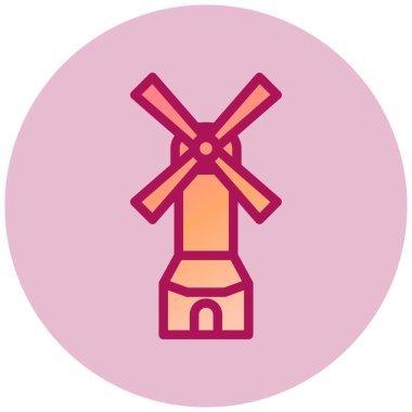 Yel değirmeni ağ simgesi, vektör illüstrasyonu 