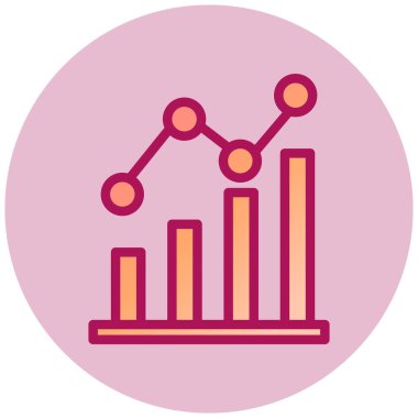 Çubuk Grafik web simgesi, vektör illüstrasyonu 