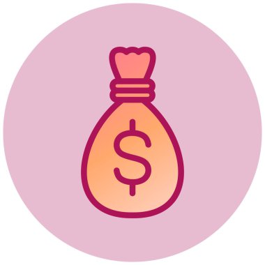 Para Torbası web simgesi, vektör illüstrasyonu 