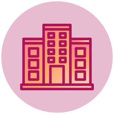 Office Building web simgesi, vektör illüstrasyonu 