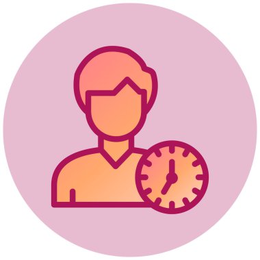 zaman yönetimi web simgesi, vektör illüstrasyonu 