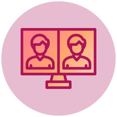 Çevrimiçi Buluşma web simgesi, vektör illüstrasyonu 