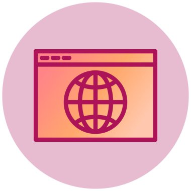 tarayıcı web simgesi, vektör illüstrasyonu 