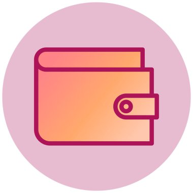 Cüzdan. Web simgesi basit illüstrasyon