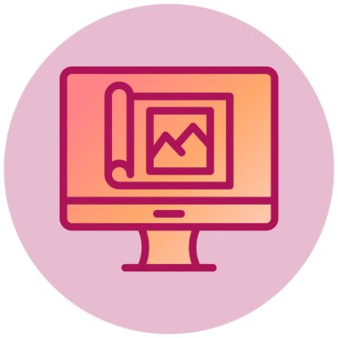 Bilgisayar. Web simgesi basit illüstrasyon