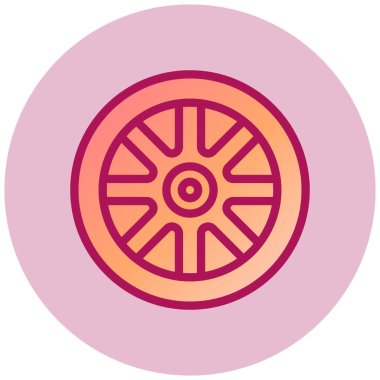 Tekerlek. Web simgesi basit illüstrasyon