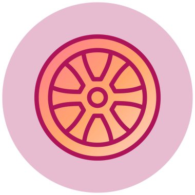 Tekerlek. Web simgesi basit illüstrasyon