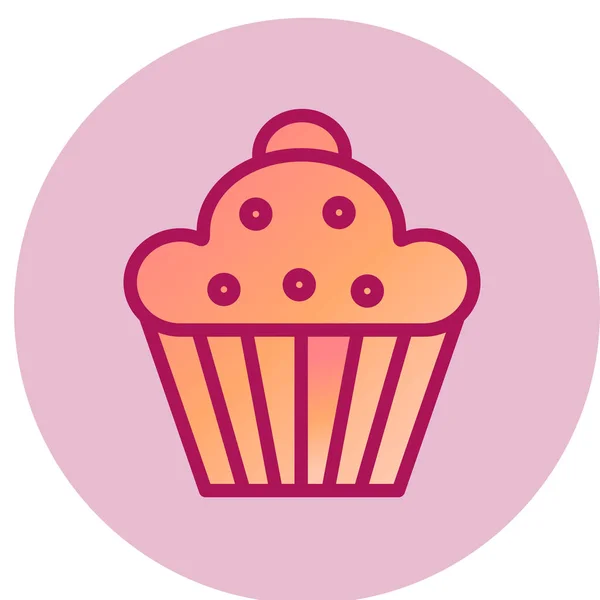 Muffin Icona Semplice Illustrazione Vettoriale — Vettoriale Stock