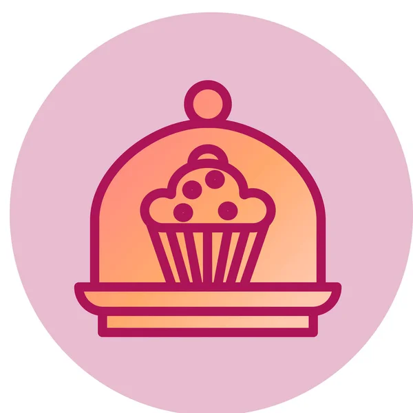 Cake Dome Simple Icon Vector Illustration — ストックベクタ