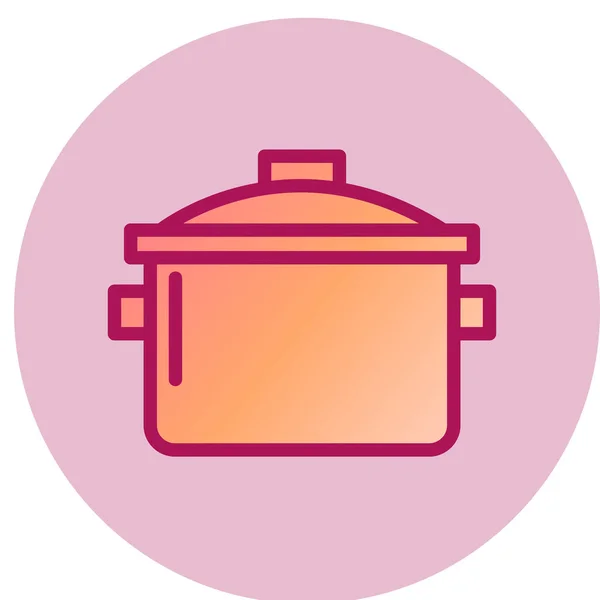 Cooking Pot Simple Icon Vector Illustration — Vetor de Stock
