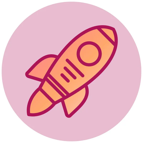 Spaceship Simple Icon Vector Illustration — Stok Vektör