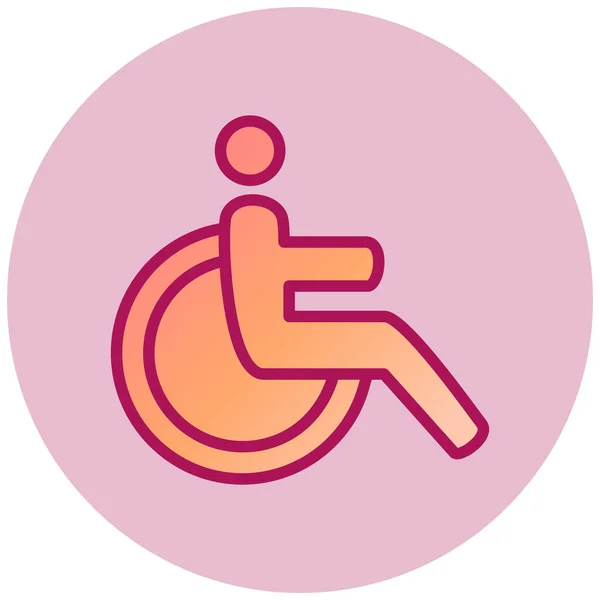 Handicapés Icône Web Illustration Simple — Image vectorielle