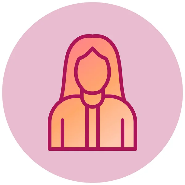 Mujer Avatar Ilustración Simple — Vector de stock