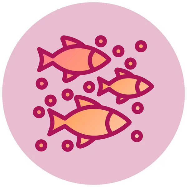 Poisson Icône Web Illustration Simple — Image vectorielle