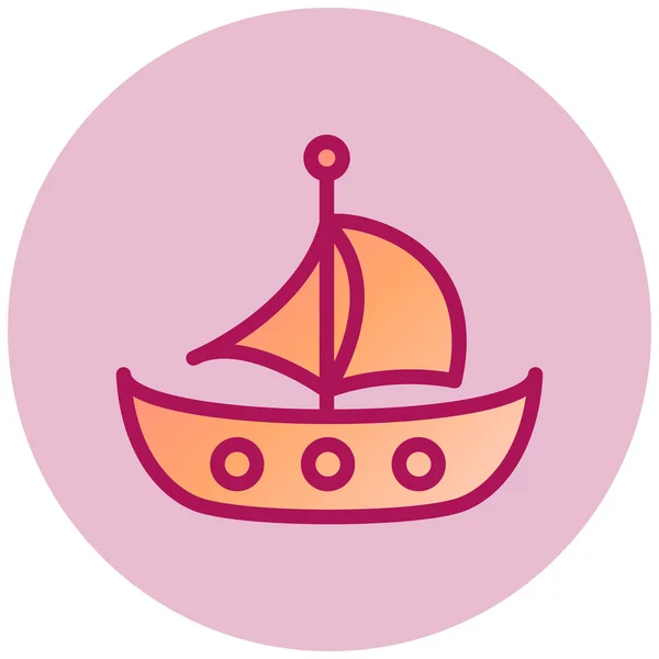 Velero Icono Web Ilustración Simple — Archivo Imágenes Vectoriales