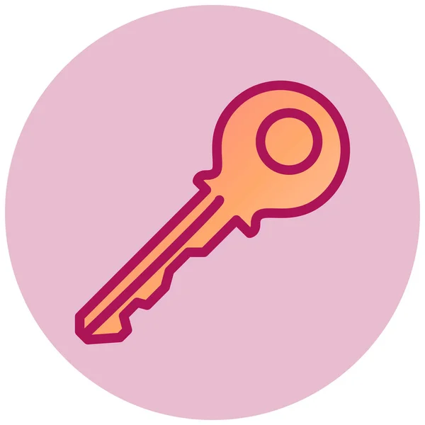 Schlüssel Web Symbol Vektor Illustration — Stockvektor
