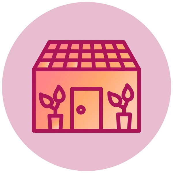 Green House Web Icon Vector Illustration — Stockový vektor