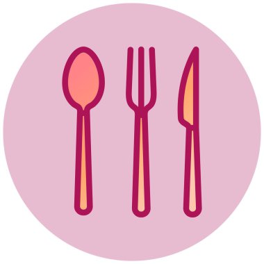 Çatal ve Bıçak. Basit illüstrasyon