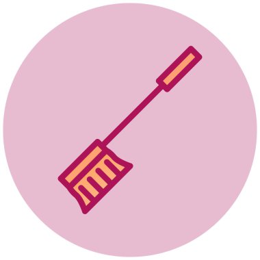 Bir süpürge simgesinin vektör illüstrasyonu