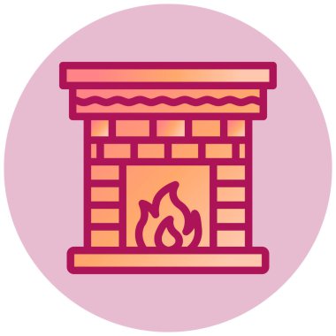 Şömine. Web simgesi basit tasarım