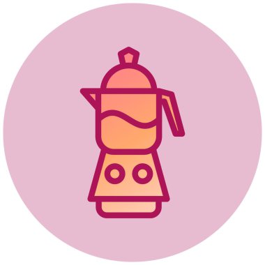 Çaydanlık. Web simgesi basit tasarım