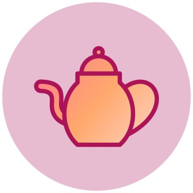 Çaydanlık. Web simgesi basit tasarım