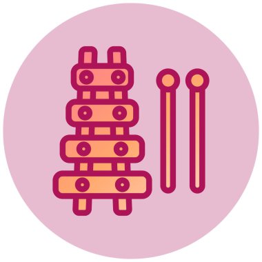 Ksilofon. Web simgesi basit illüstrasyon