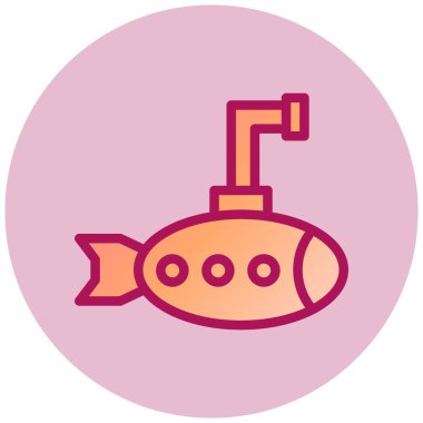 Denizaltı. Web simgesi basit illüstrasyon